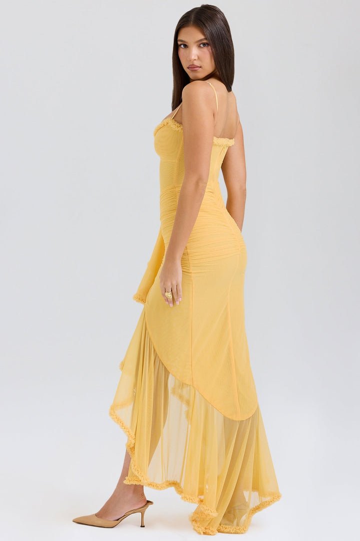 Marisse – Ruffled Mesh Maxi Dress